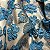 Tecido Jacquard Bordado com Relevo Floral Rose/Azul - Imagem 3