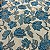 Tecido Jacquard Bordado com Relevo Floral Rose/Azul - Imagem 1