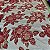 Tecido Jacquard Bordado com Relevo Floral Nude/Cereja - Imagem 2