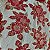 Tecido Jacquard Bordado com Relevo Floral Nude/Cereja - Imagem 1