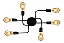LUSTRE PLAFON CHARLO 6 S/ LAMPADA 7902 PRETO CAISMA - Imagem 1