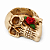 Cinzeiro Decorativo Caveira com Rosa Vermelha – Linha Tattoo & Skull - Imagem 2