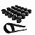 Kit 20 capas Parafuso de roda 19mm preto brilhante e chave - Imagem 1