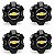 Kit 4 Calotas Miolo Centro Roda S10 LTZ LT 17 18 19 20 Preto - Imagem 1