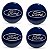 Jogo Calota centro roda Ford Fiesta Focus Eco Sport Azul Original 55MM - Imagem 1
