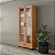 Estante 1 Gaveta 2 Portas Vidro Industrial MDF Freijó - Imagem 6