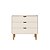 Cômoda Aura 3 Gavetas Orgânico Pé Madeira | OffWhite - Imagem 3