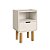 Mesa de Cabeceira Aura 1 Gaveta Orgânica Pé Madeira | OffWhite - Imagem 1