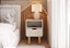 Mesa de Cabeceira Aura 400 | 1 Gaveta Orgânica Pé Madeira | OffWhite - Imagem 2