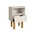 Mesa de Cabeceira Aura 1 Gaveta Orgânica Pé Madeira | OffWhite - Imagem 4