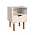 Mesa de Cabeceira Aura 450| 1 Gaveta Orgânica Pé Madeira | Offwhite - Imagem 1