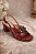 Sandália Slingback Vermelha com Pedrarias – Salto Médio Elegance - Imagem 2