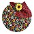 Kit Floral Chita Preta J1: 1 Capa + 1 Guardanapo + 1 Anel PG - Imagem 1