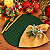 Kit Natal Poá Verde Dourado: 1 Capa + 1 Guardanapo + 1 Anel PG - Imagem 1