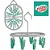 Mini Varal Oval com 8 Gancho Giratório para Secar Peças Pequenas - Imagem 3