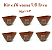 Vaso plastico meia lua 1.0 litro kit 6 vasos - Imagem 1
