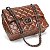Bolsa Feminina Couro Legitimo Matelassê Média Marrom C/ Grafite - Imagem 1