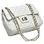 Bolsa Feminina Couro Legitimo Matelassê Média Off-white C/ Dourado - Imagem 1