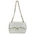 Bolsa Feminina Couro Legitimo Matelassê Média Off-white C/ Dourado - Imagem 2