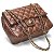 Bolsa Feminina Couro Legitimo Matelassê Média Marrom C/ Dourado - Imagem 1