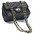 Bolsa Feminina Couro Legitimo Matelassê Mini Bag - Preta C/ Dourado - Imagem 2