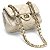 Bolsa Feminina Couro Legitimo Matelassê Mini Bag - Nude C/ Dourado - Imagem 2