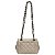 Bolsa Feminina Couro Legitimo Matelassê Mini Bag - Nude C/ Grafite - Imagem 4