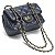 Bolsa Feminina Couro Legitimo Matelassê Mini Bag - Azul Marinho C/ Dourado - Imagem 2