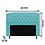 Kit Cabeceira Geovana e Calçadeira Veneza 140cm suede Azul Turquesa - Imagem 4