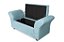Kit Cabeceira Geovana e Calçadeira Veneza 140cm suede Azul Turquesa - Imagem 5