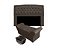 Kit Cabeceira Geovana e Calçadeira Veneza 140cm suede Marrom - Imagem 1