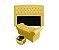 Kit Cabeceira Geovana e Calçadeira Veneza 90cm  suede Amarelo - Imagem 1