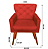 Poltrona Ana Suede Vermelho - Imagem 2