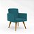 Poltrona Nina Suede Azul Turquesa - Imagem 1
