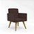 Poltrona Nina Suede Marrom - Imagem 1