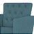 Poltrona Nina Captone Suede Azul Turquesa - Imagem 3