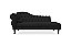 Divã Namoradeira Juliana 160 CM Suede Preto Lado Direito - Imagem 1