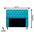 Cabeceira Mirage 195 CM Suede Azul Turquesa - Imagem 2