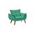 Poltrona Decorativa Opala Suede Azul Turquesa - Imagem 1