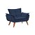 Poltrona Decorativa Opala Suede Azul Marinho - Imagem 1