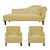 Divã Cancun 185cm Esquerdo +2 Poltronas Genesis Amarelo - Imagem 1