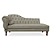 Recamier Divã Juliana 140cm com Strass - Direita Suede - Imagem 1
