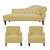 Kit Divã Cancun 140cm Braço Esquerdo + 2 Poltronas Genesis com Strass Suede - Imagem 8