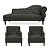 Kit Divã Cancun 140cm Braço Esquerdo + 2 Poltronas Genesis com Strass Suede - Imagem 12