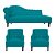 Kit Divã Cancun 140cm Braço Direito + 2 Poltronas Genesis com Strass Suede - Imagem 6