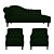 Kit Divã Cancun 140cm Braço Direito + 2 Poltronas Genesis com Strass Suede - Imagem 3
