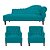 Kit Divã Cancun 160cm Braço Esquerdo + 2 Poltronas Genesis com Strass Suede - Imagem 5