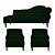 Kit Divã Cancun 185cm Braço Esquerdo + 2 Poltronas Genesis com Strass Suede - Imagem 2