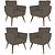 Kit 4 Poltronas Nina com Capitone - Cappuccino - Imagem 1