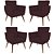 Kit 4 Poltronas Nina com Capitone - Bordô - Imagem 1